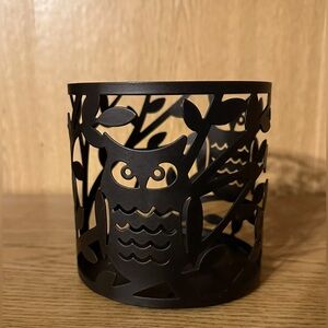 Sonoma Black Owl Metal Candle Holder